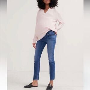 HATCH Strong Like A Mama Slim Maternity Jeans Under Bump Fit Blue W28 Low Rise